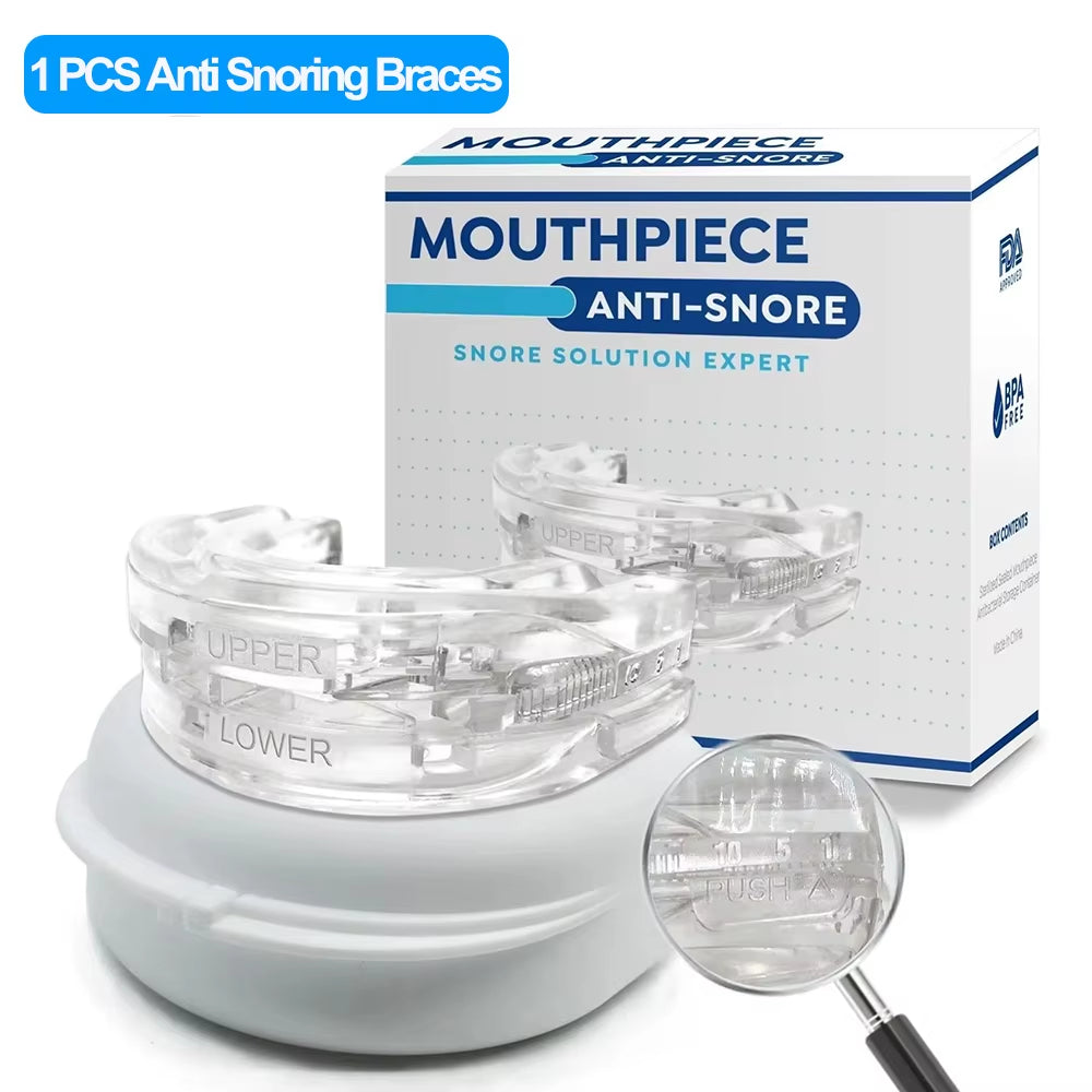 Anti-Snoring Mouthpiece Anti-Snoring Device Night Time Teeth Mouthguard Adjustable Sleeping Mouth Guard for Bruxism Stop Snoring